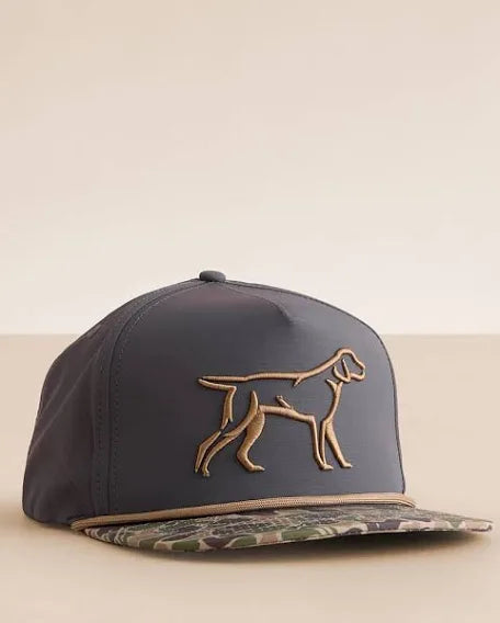 Grey with Camo Bill Performance Rope Hat Fieldstone
