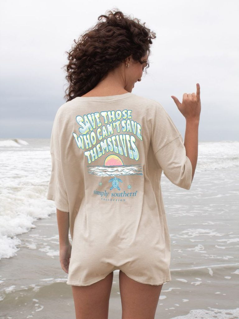 Sunset Simply Southern "track  " Short Sleeve Tee