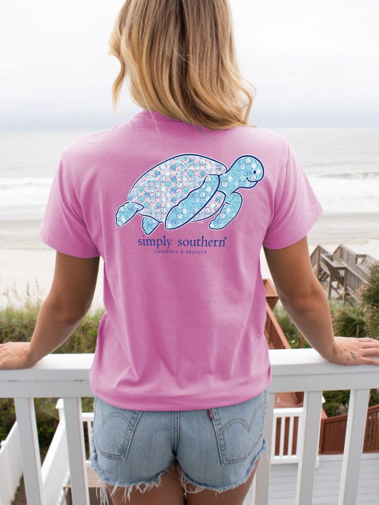 Simply Southern "track preppy " Short Sleeve Tee
