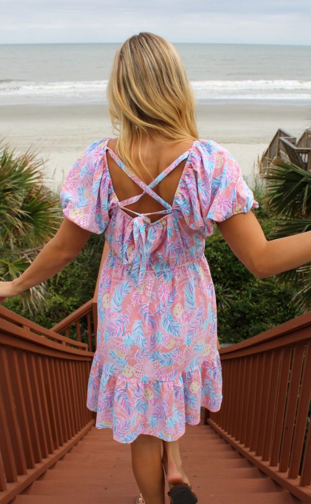 Simply southern Tie back dress pineapple
