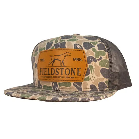 Backwoods Camo Leather Patch Hat