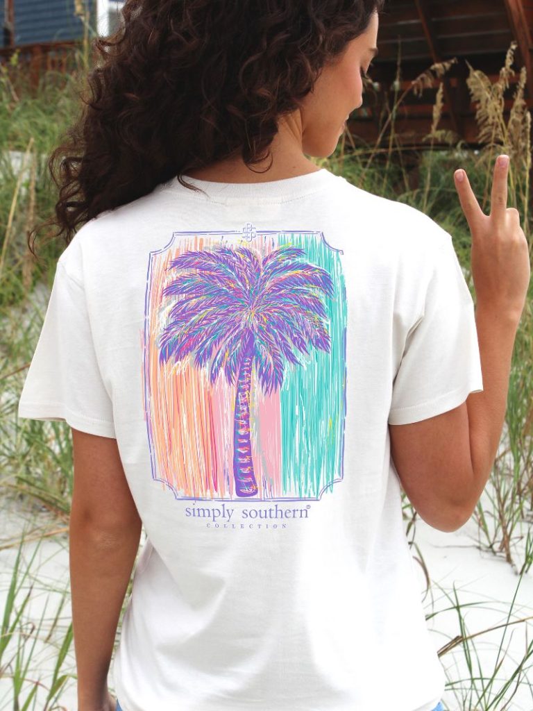 Simply Southern "White Palm" Short Sleeve Tee