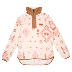 Simply Southern zip up pull over cream aztec