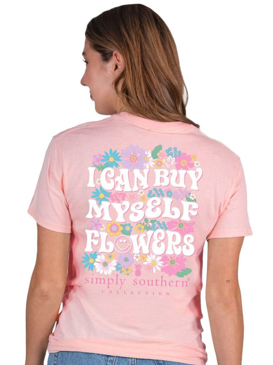 Simply Southern “buy myself flowers"Short Sleeve Tee