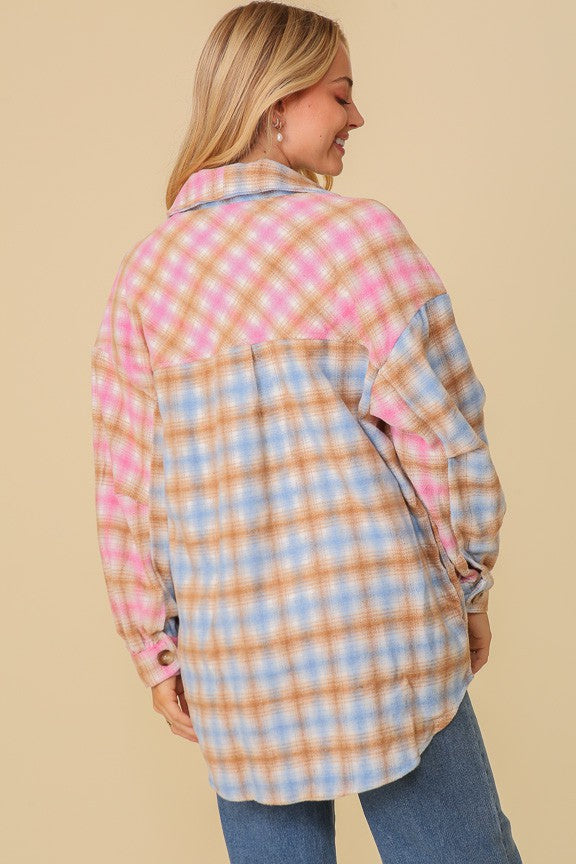 Fall Vibes Plaid Print Shacket