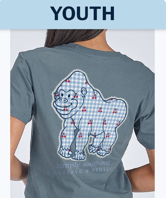 Simply Southern YOUTH “Cherry Gorilla” Short Sleeve