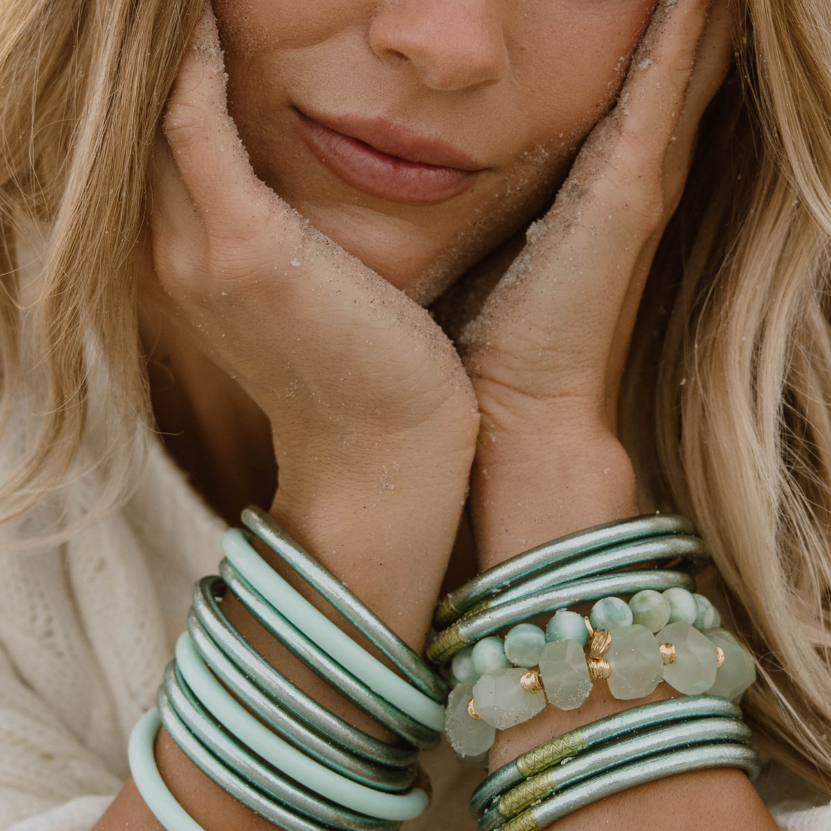 MINT ALL WEATHER BANGLES® (SET OF 6) - SERENITY PRAYER