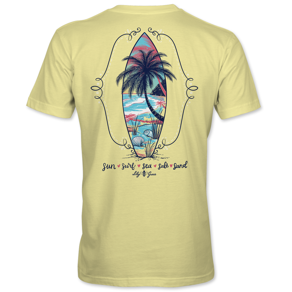 Lily Grace | Sun Surf Sea Salt Sand Yellow Pocket Tee