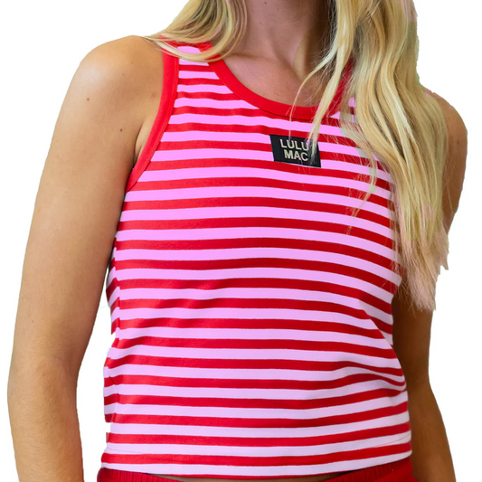 LULU Mac Red and Pink stripe tank