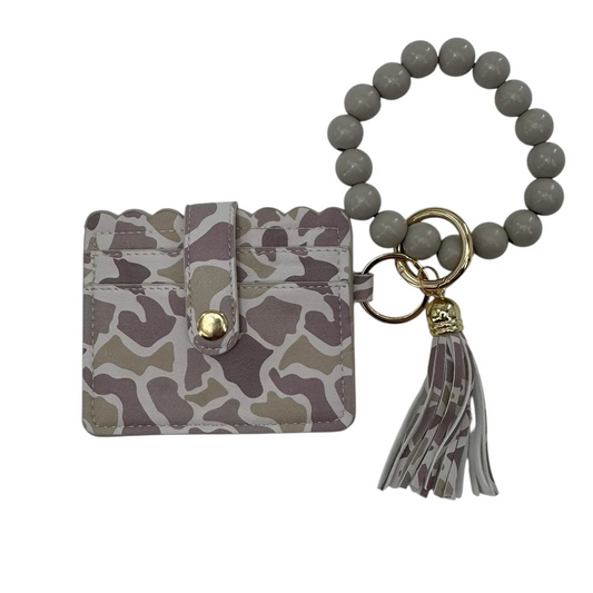 Lulu Mac Light Camo Beaded Keychain