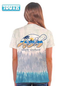 Simply Southern Youth "Track Chair Clouds" Short Sleeve Tee