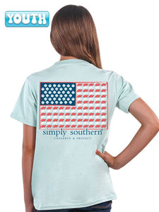 Simply Southern Youth "Track Flag" Short Sleeve Tee