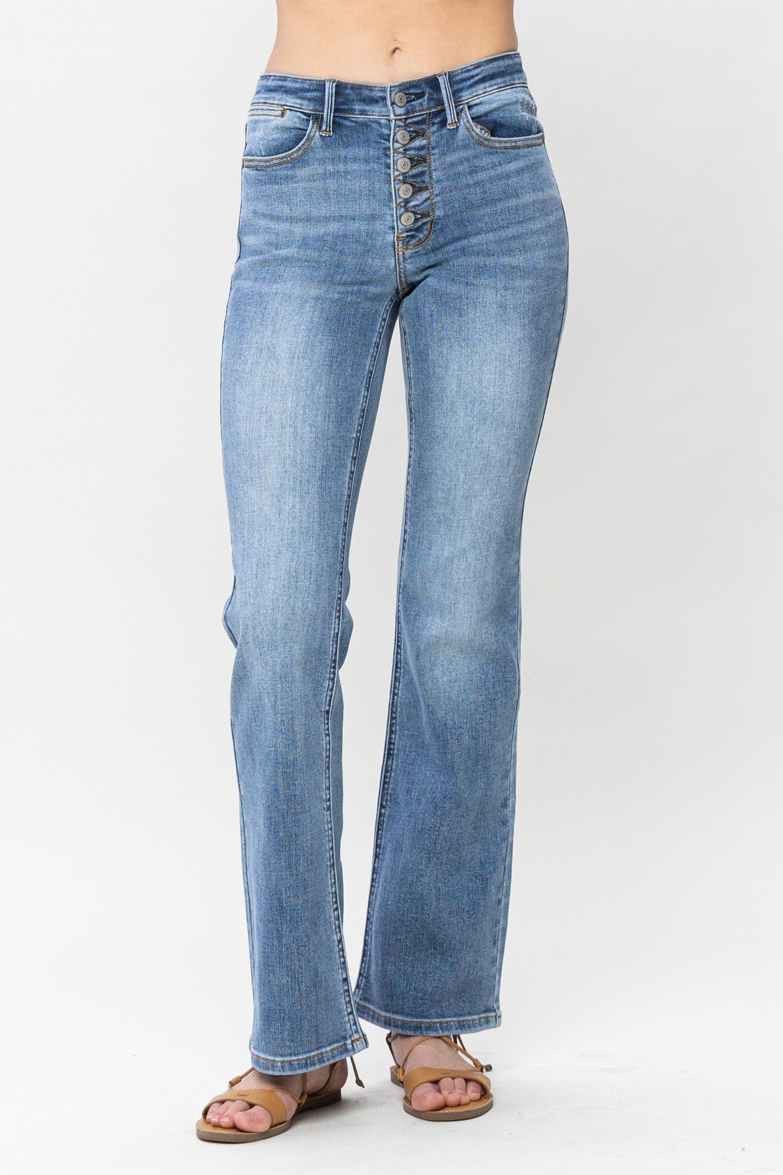 Judy blue curvy MID RISE VINTAGE BUTTON FLY BOOTCUT