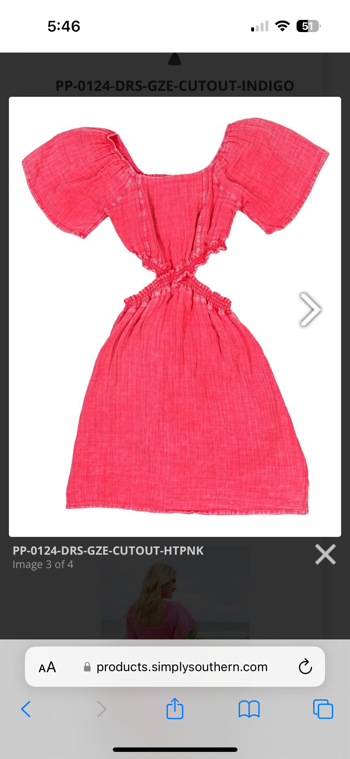 Simply southern guaze cutout dress in Hot pink