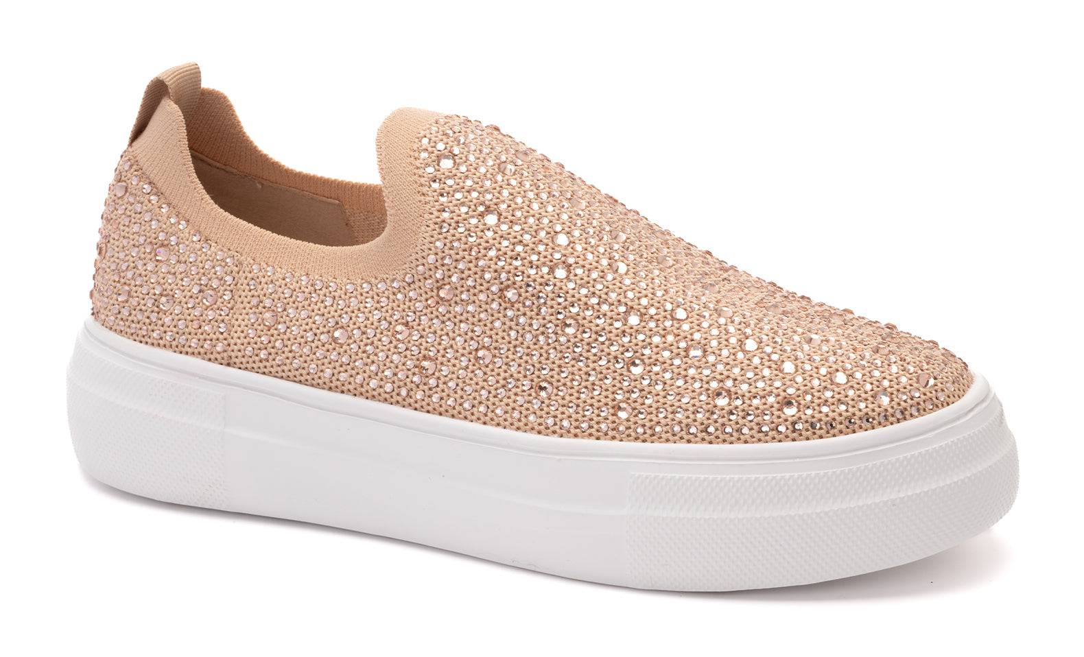 Swank blush crystals slide on corky shoes