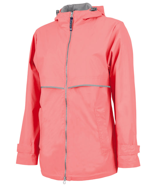 New Englander® Rain Jacket in Coral reflective