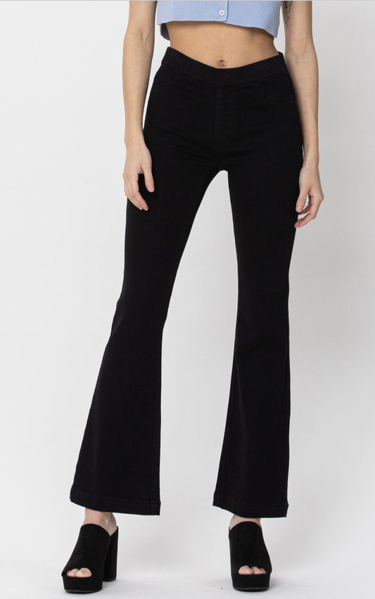 Cello Mid Rise Pull On Jeans in Black