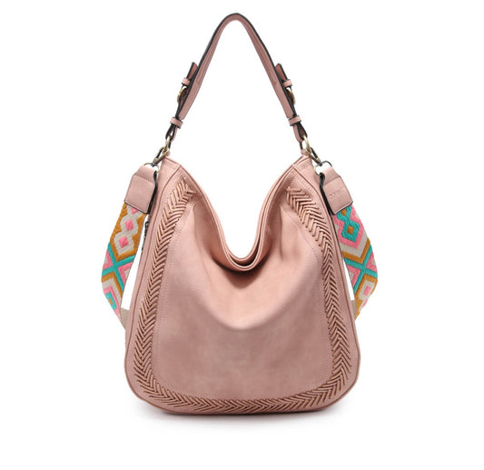 Jen & Co Aris Whipstitch Hobo/Crossbody w/ Guitar Strap