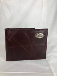 Zep-Pro University of Georgia Logo Wrinkle Leather Bifold Wallet