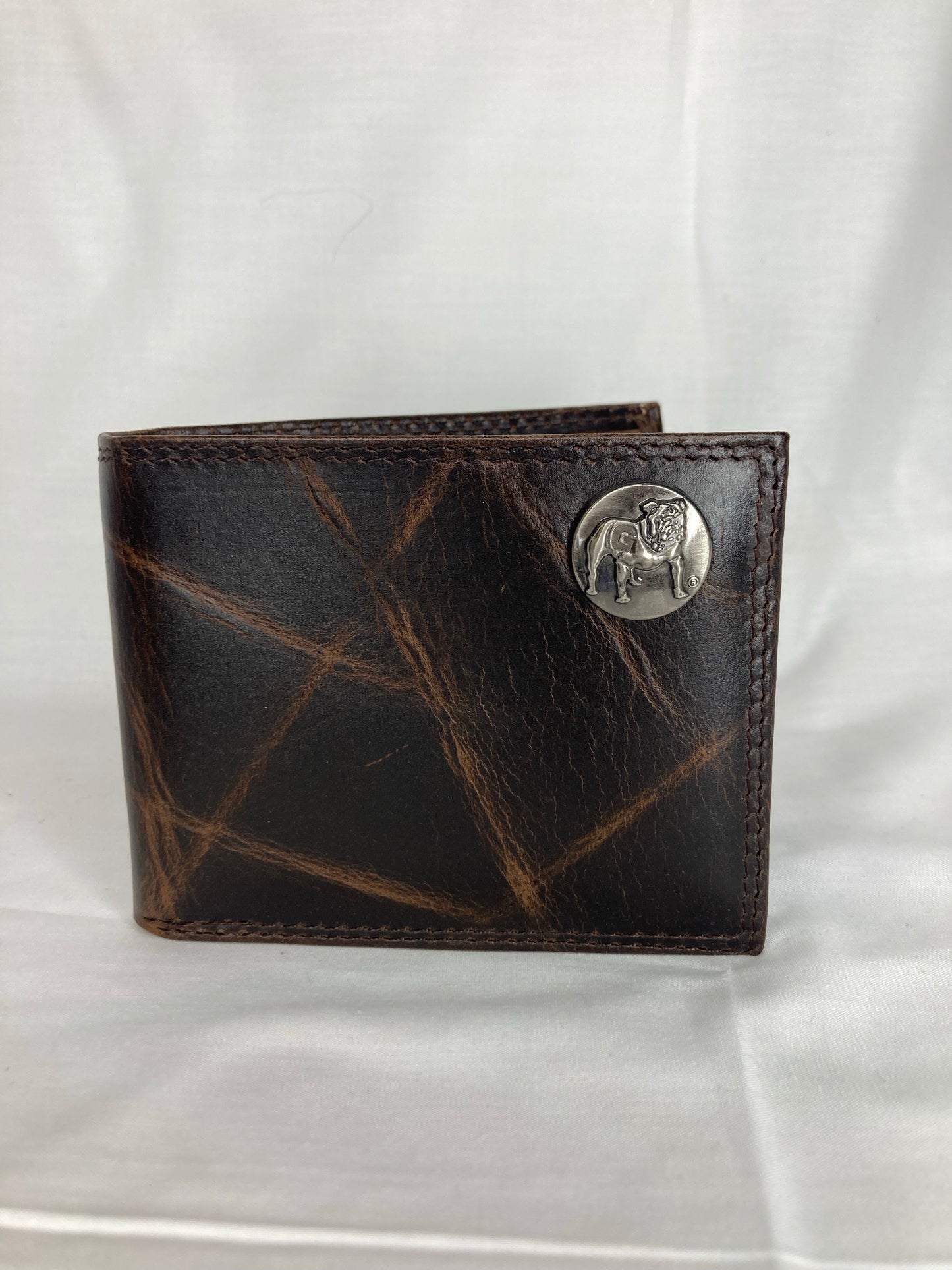 Zep-Pro Georgia Bulldogs Mascot Wrinkle Leather Bifold Wallet