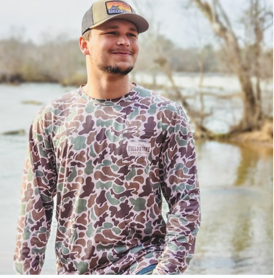 Dry-fit Pocketed L/S Camo Tee
