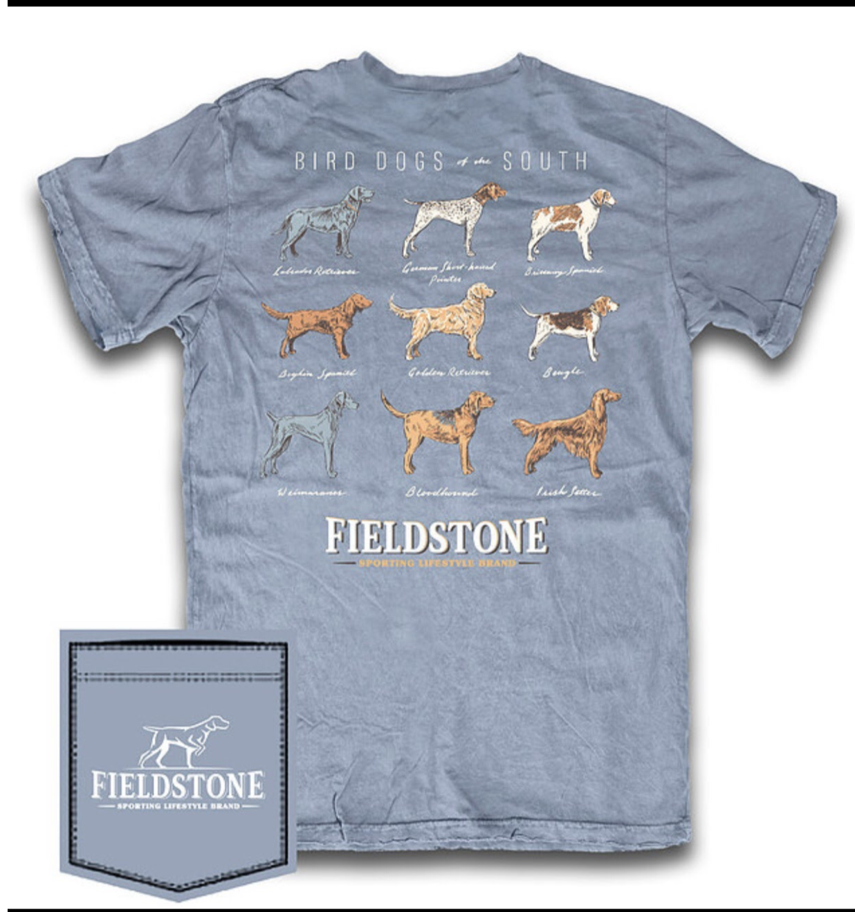 Fieldstone Bird Dogs of the South Short Sleeve Pocket Tee