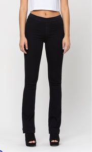 Cello Mid Rise Pull On Flare Jeans in Black