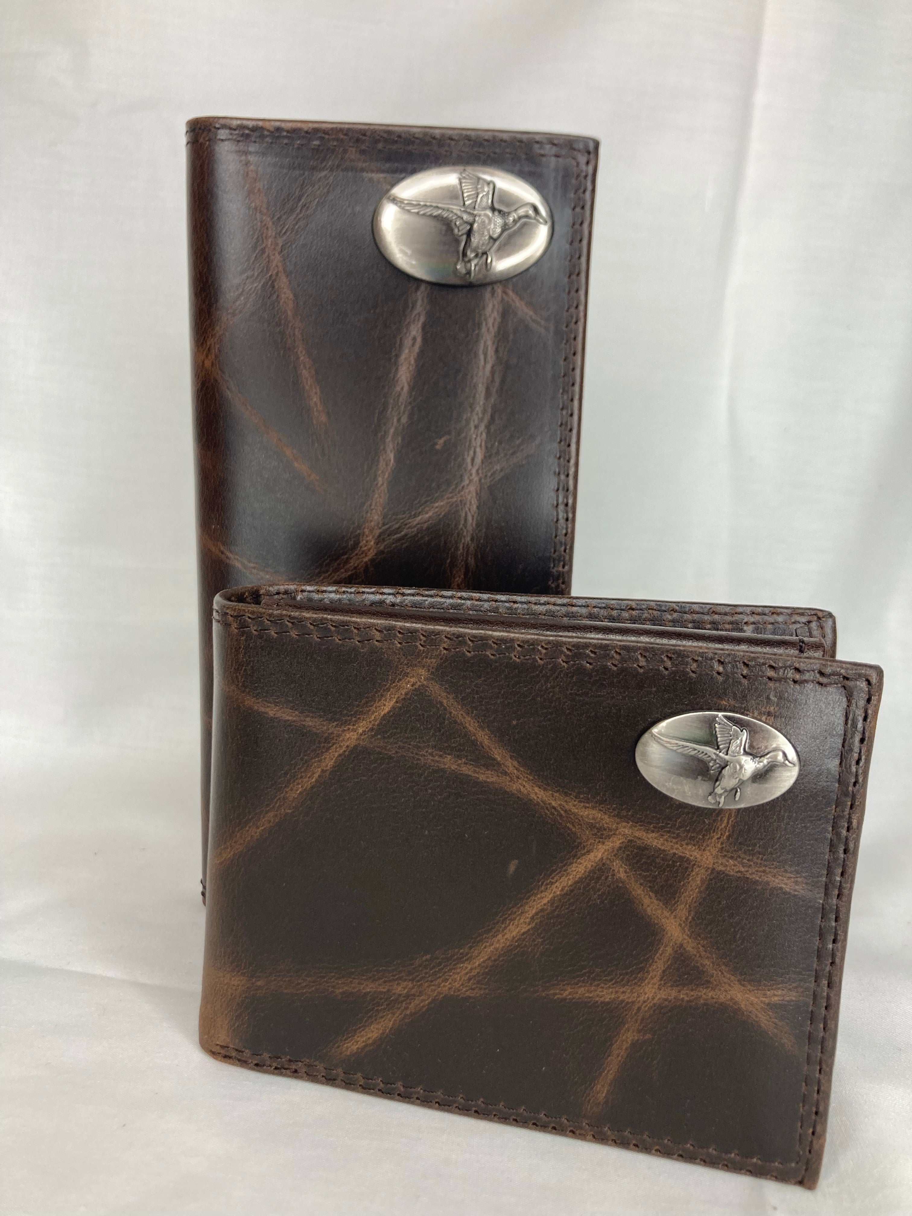 Zep-Pro Flying Duck Wrinkle Leather Bifold Wallet