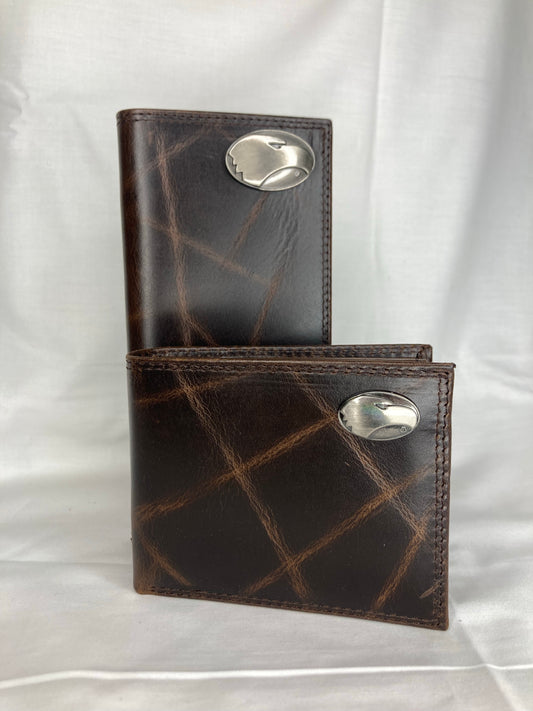 Zep-Pro Georgia Southern Eagles Wrinkle Leather Bifold Wallet