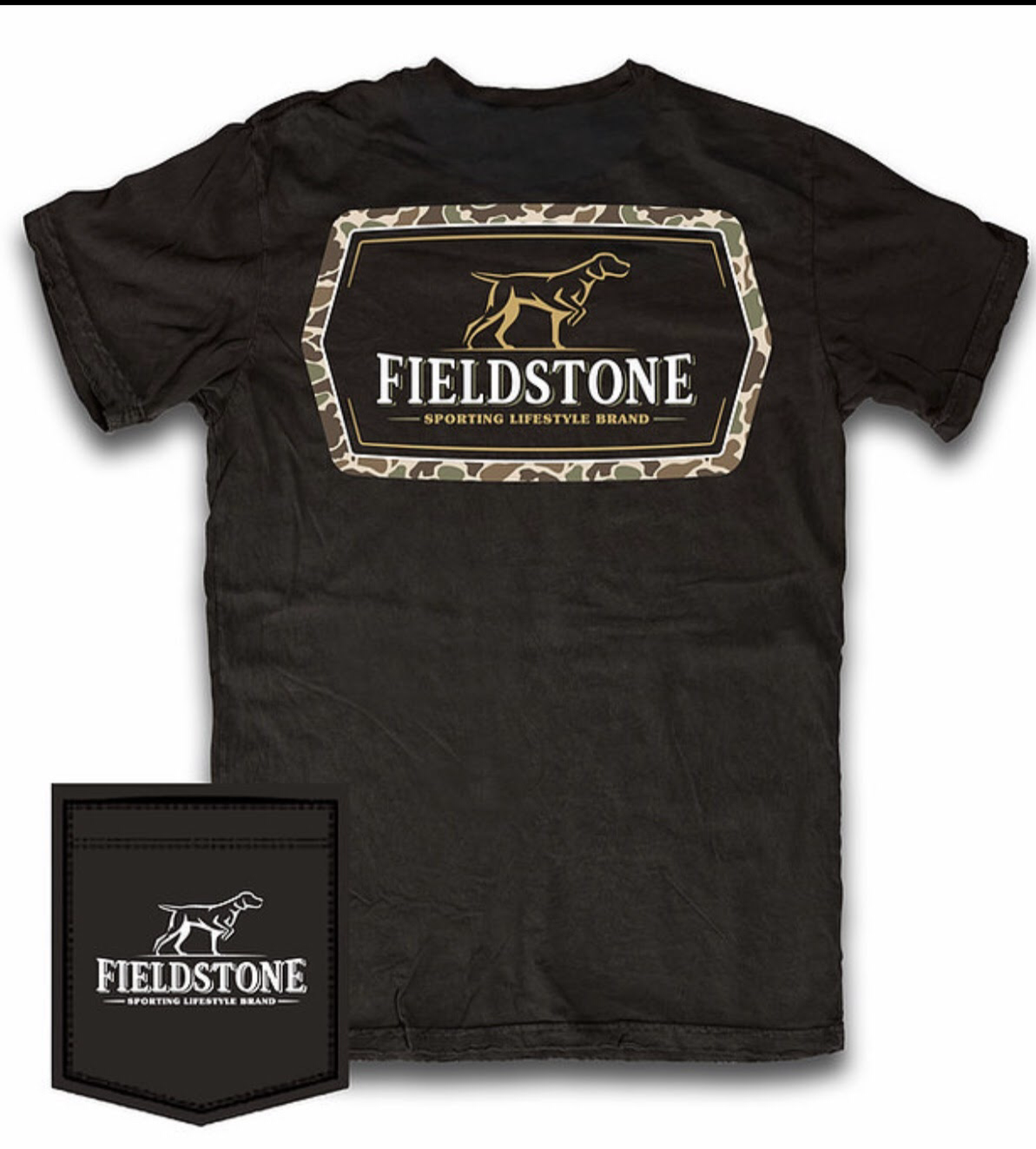 Fieldstone Camo Logo Short Sleeve Pocket Tee