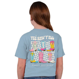 Simply Southern “boots” Youth Short Sleeve Shirt