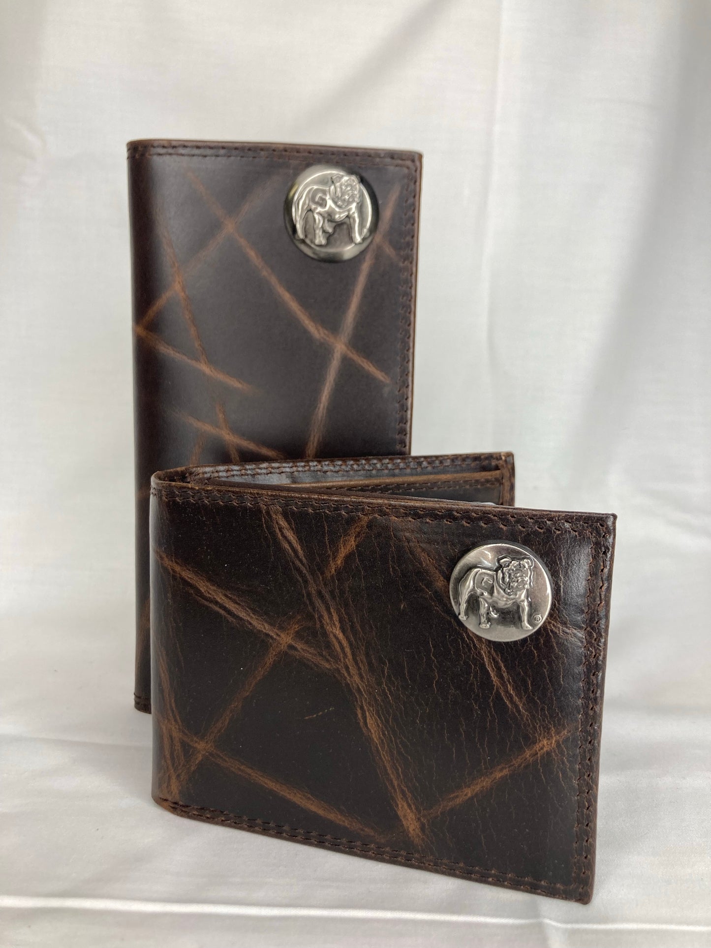 Zep-Pro Georgia Bulldogs Mascot Wrinkle Leather Bifold Wallet