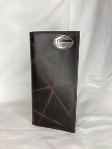 Zep-Pro University of Georgia Logo Wrinkle Leather Bifold Wallet