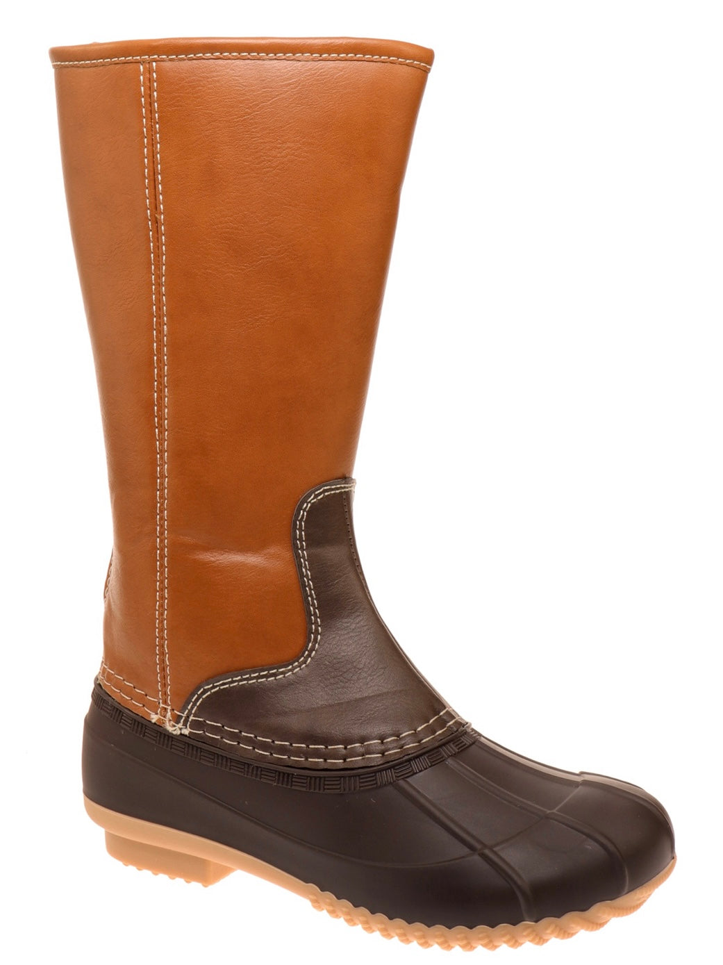 Outwoods Kids Fall-22 in Brown Combo Tall Zip Up Duck Boots