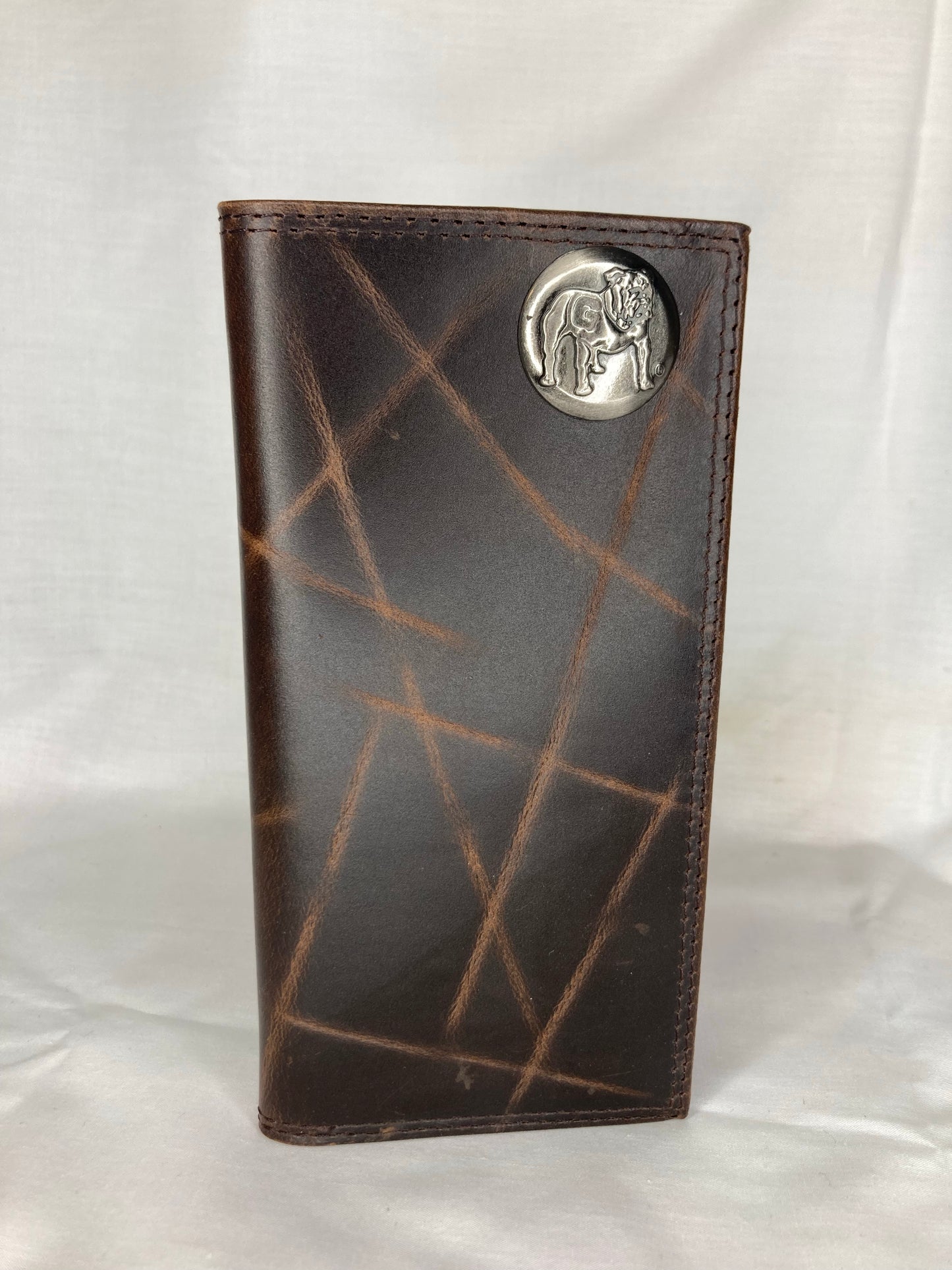 Zep-Pro Georgia Bulldogs Mascot Wrinkle Leather Bifold Wallet